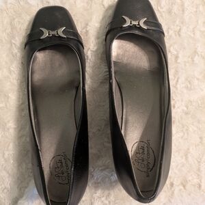 LifeStride Black Comfort Wedge Heels – Slip On Work Shoes